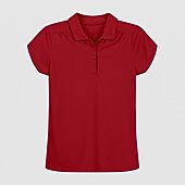 IZOD Performance Mesh Little & Big Kid Girls Short Sleeve Regular Fit Wrinkle Resistant Moisture Wicking Polo Shirt