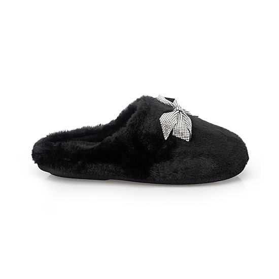 JS Jessica Simpson Rhinestone Bow Womens Clog Slippers