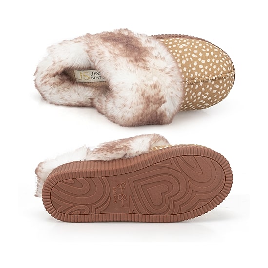 JS Jessica Simpson Fur Womens Clog Slippers
