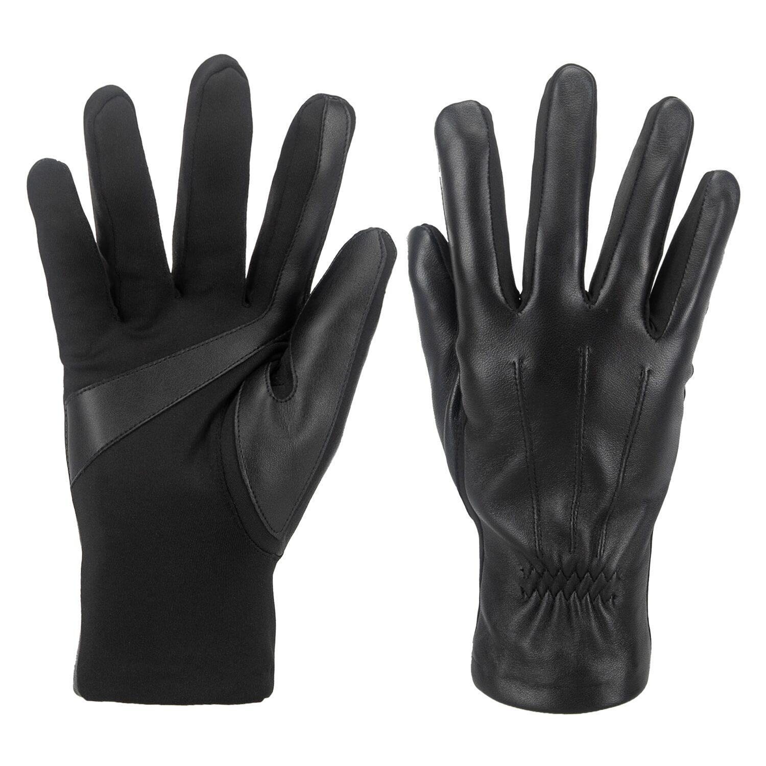 Isotoner Leather 1 Pair Touch Screen Enabled Gloves