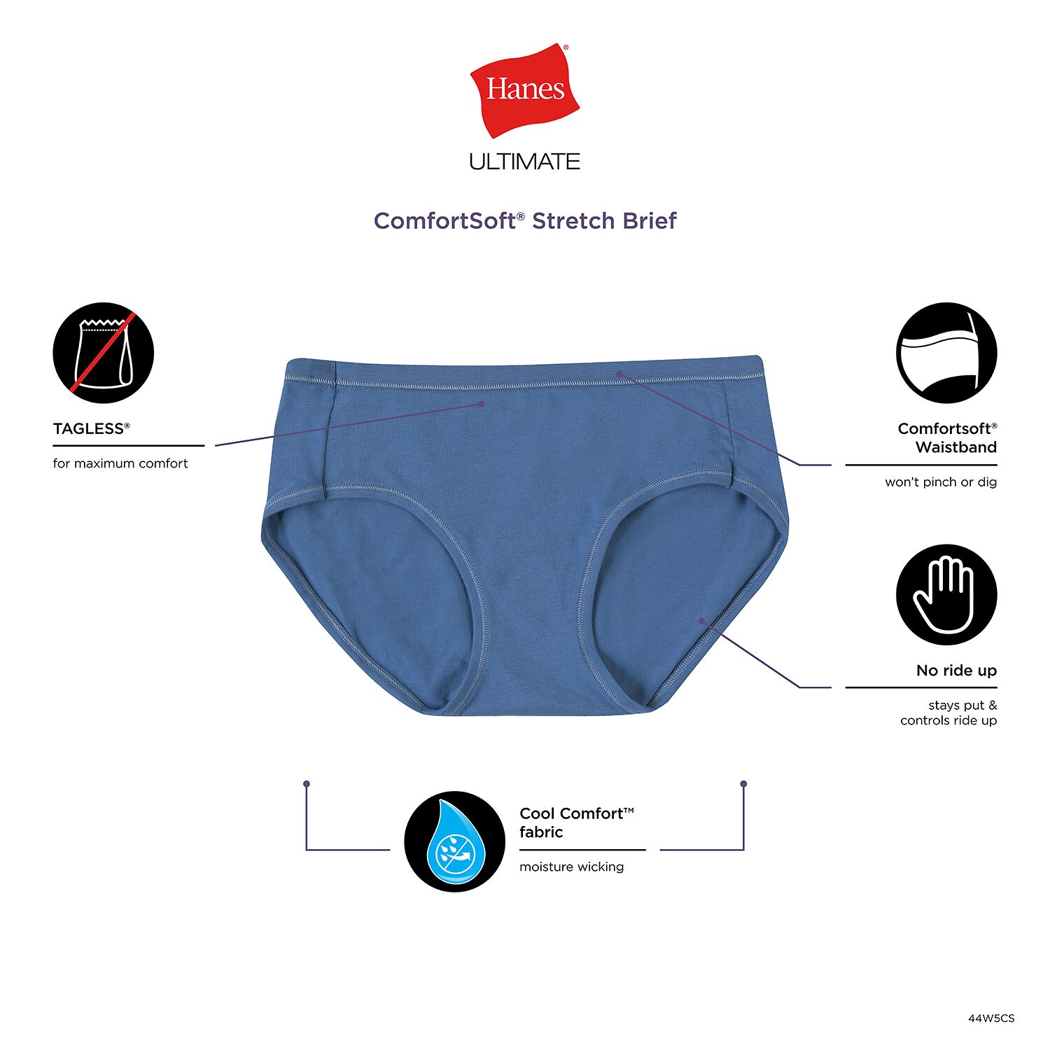 Hanes Womens  5+1 Bonus Pack Hipster Panty 41w6cs