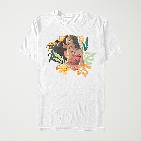 Womens Juniors Crew Neck Short Sleeve Regular Fit Moana Graphic T-Shirt