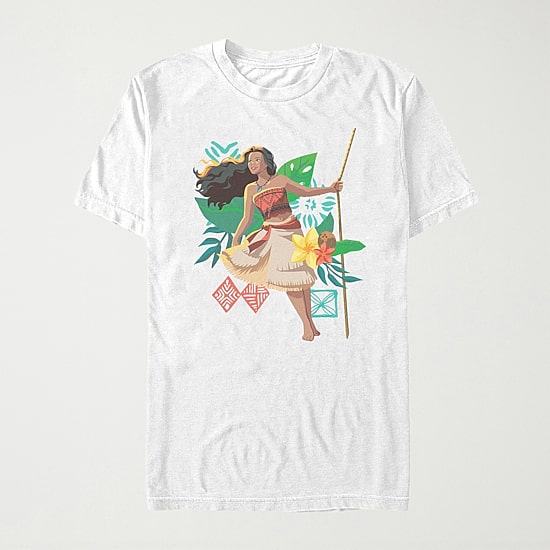 Womens Juniors Crew Neck Short Sleeve Regular Fit Moana Graphic T-Shirt