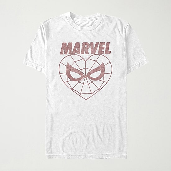 Spidey Heart Womens Juniors Crew Neck Short Sleeve Regular Fit Spiderman Graphic T-Shirt