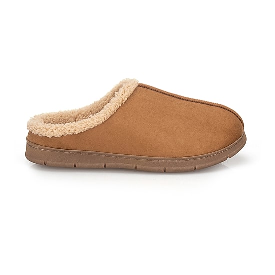 Wembley Sherpa Collar Microsuede Mens Memory Foam Clog Slippers