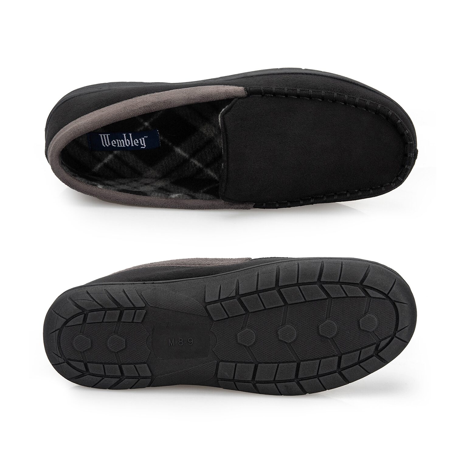 Wembley Contrast Microsuede Venetian Mens Moccasin Slippers