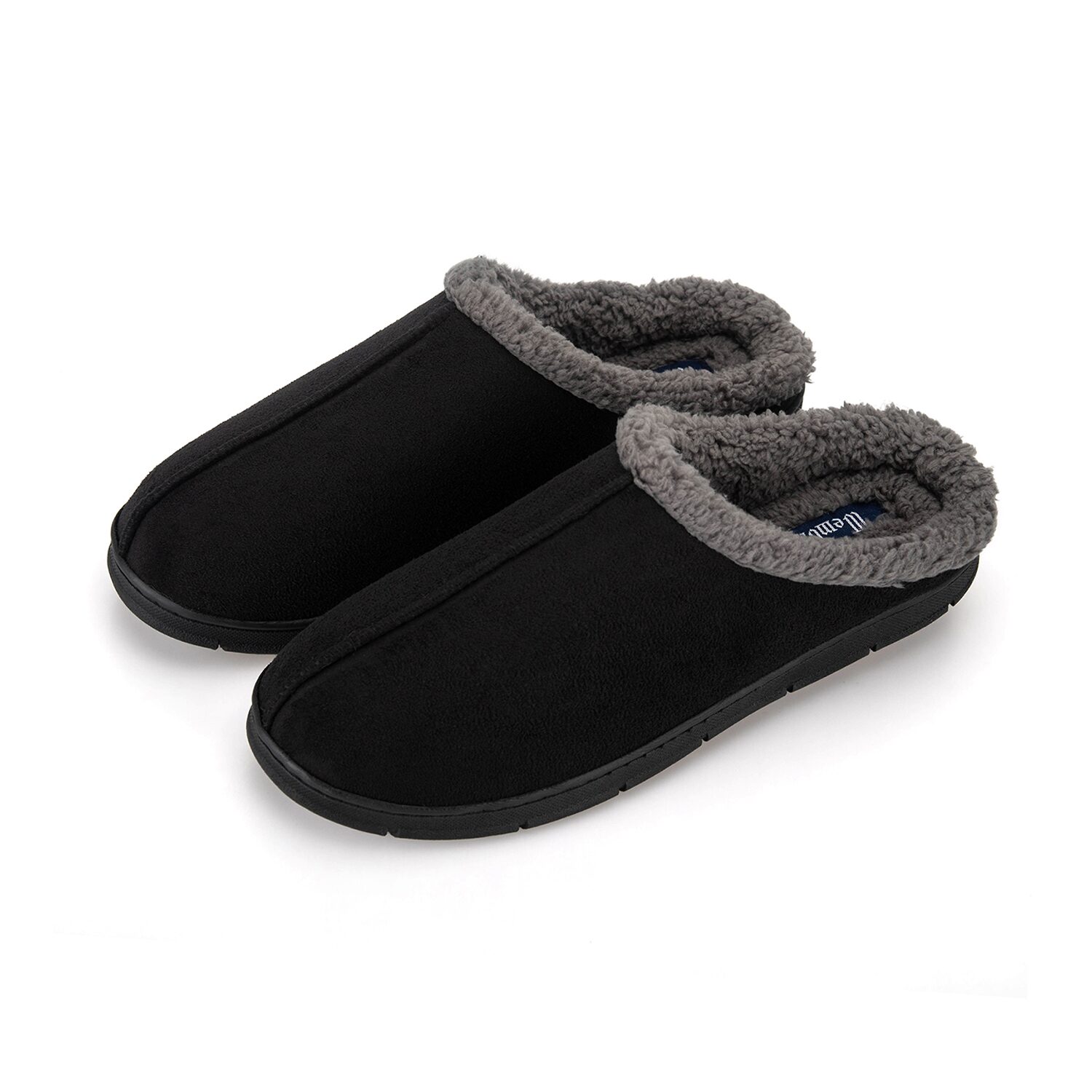 Wembley Sherpa Collar Microsuede Mens Memory Foam Clog Slippers