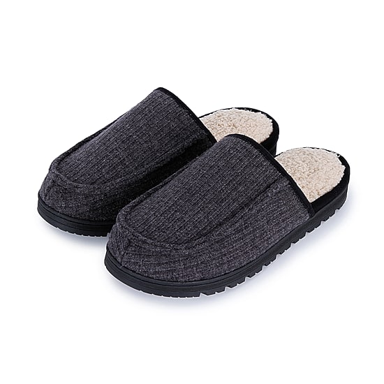 Isotoner Ribbed Sweater Knit Mens Clog Slippers