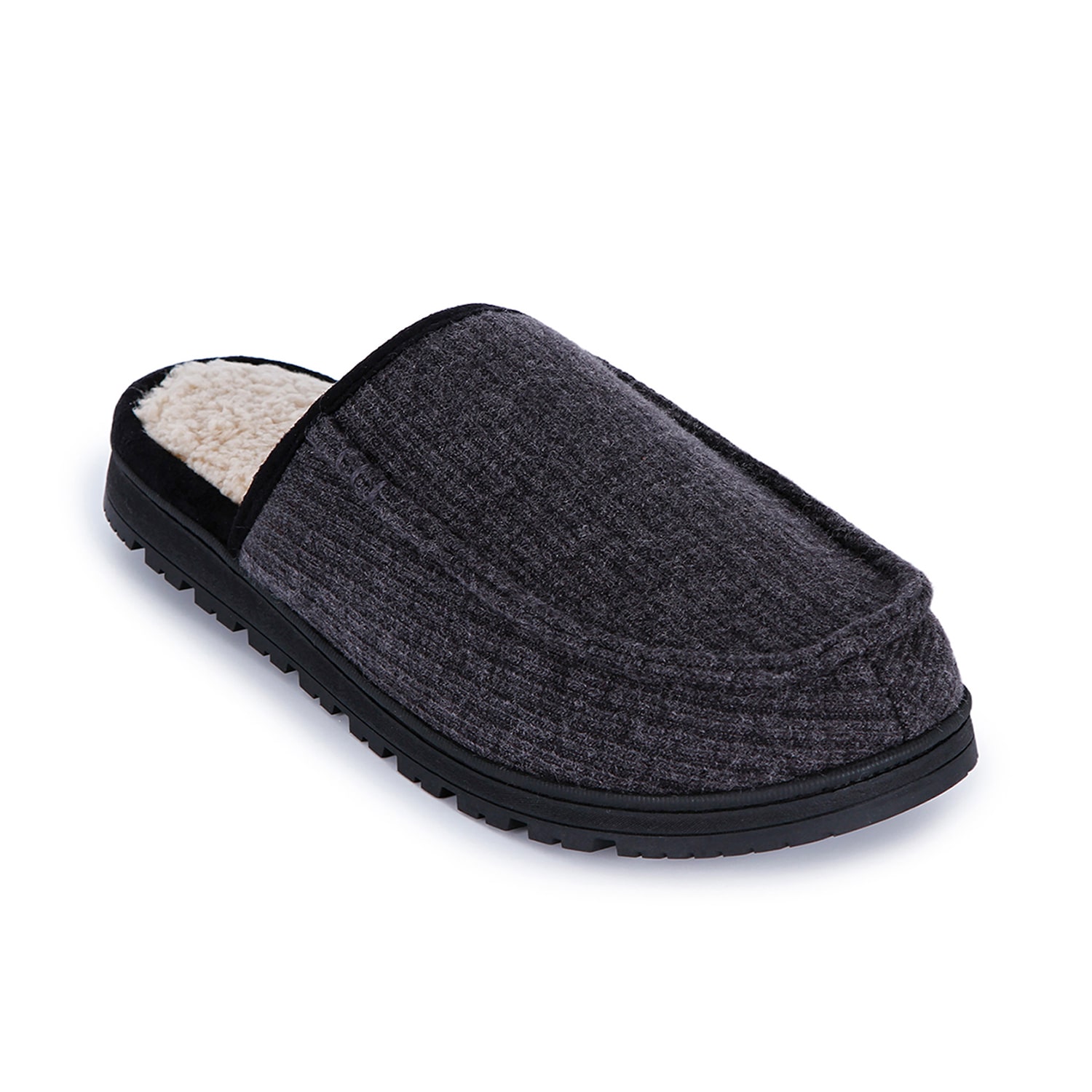 Isotoner Ribbed Sweater Knit Mens Clog Slippers