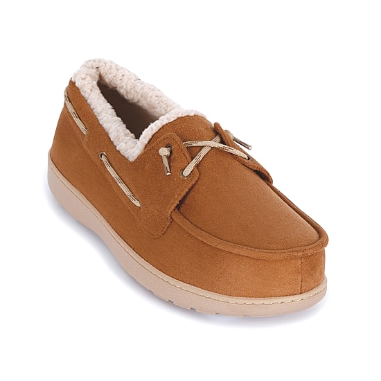 Isotoner Sherpasoft Boater Moccasin Mens Moccasin Slippers