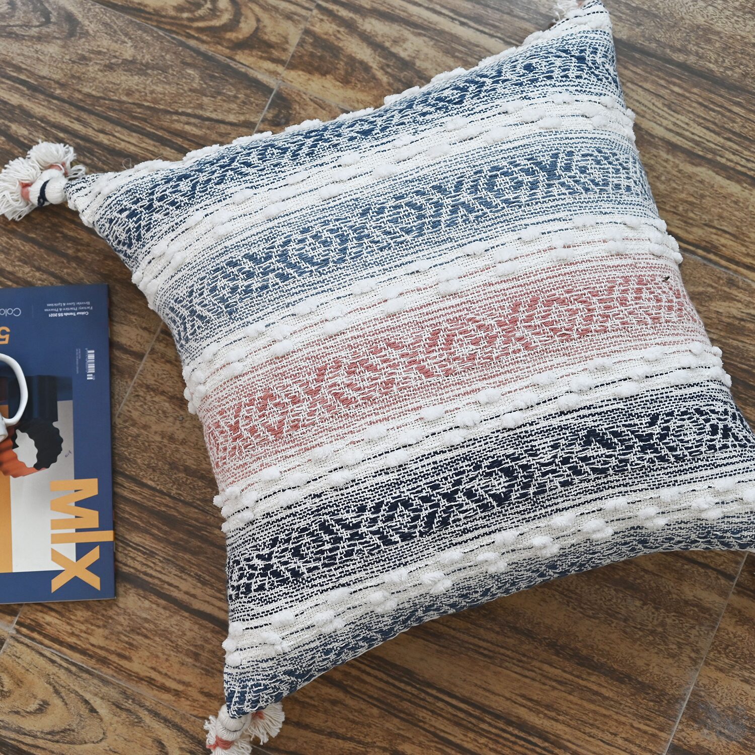 Vibhsa Tassels Square Throw Pillow