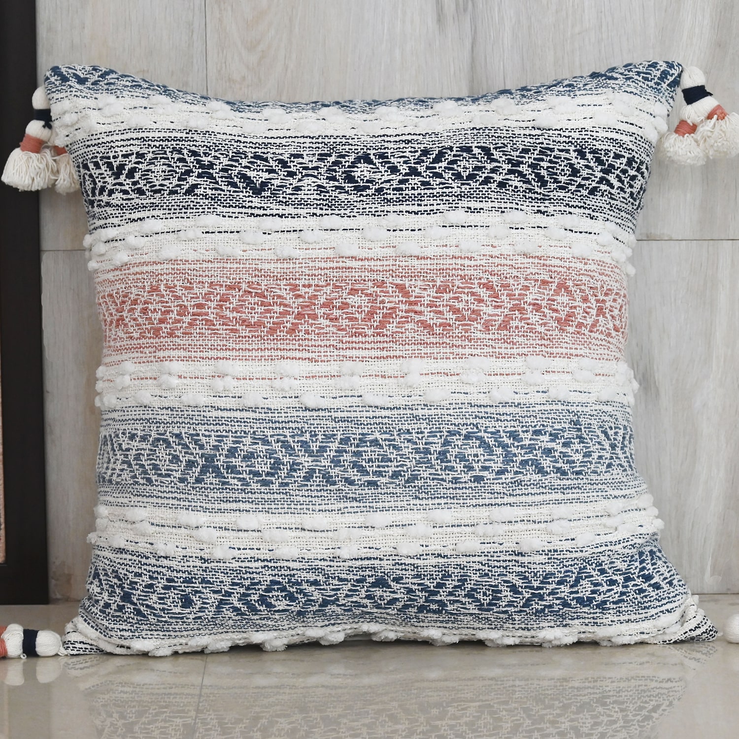 Vibhsa Tassels Square Throw Pillow