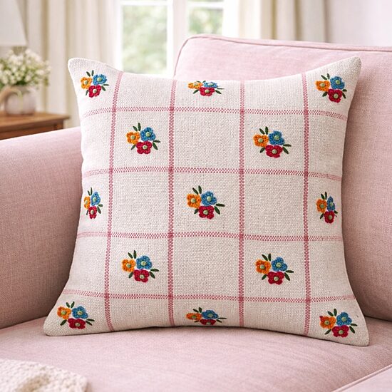 Vibhsa Daisy Floral Square Throw Pillow