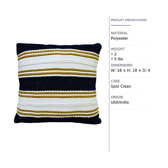 Vibhsa Braid Square Throw Pillow