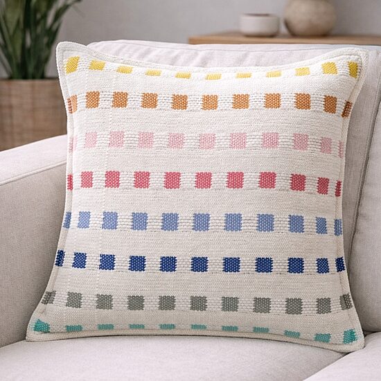 Vibhsa Playful Check Square Throw Pillow