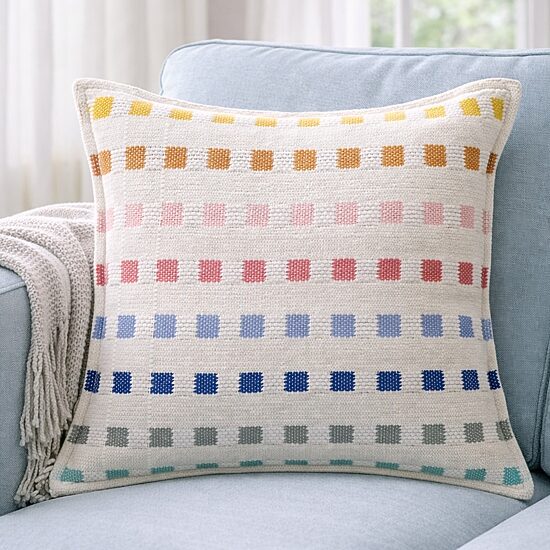 Vibhsa Playful Check Square Throw Pillow
