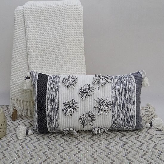 Vibhsa Melange Sreipes Rectangular Throw Pillow