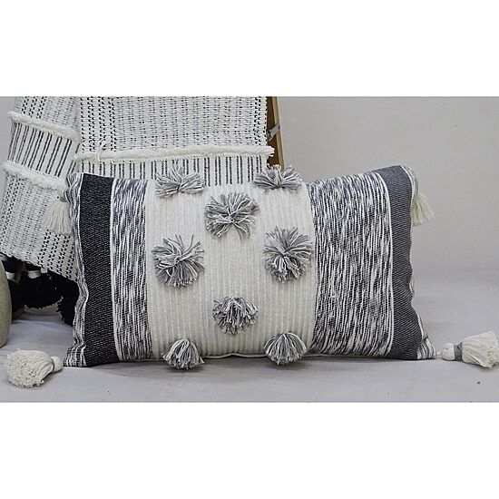 Vibhsa Melange Sreipes Rectangular Throw Pillow