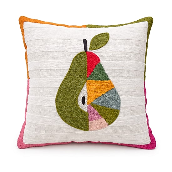 Vibhsa Dear Pear Stripe Square Throw Pillow