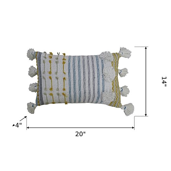 Vibhsa Large Poms Rectangular Throw Pillow