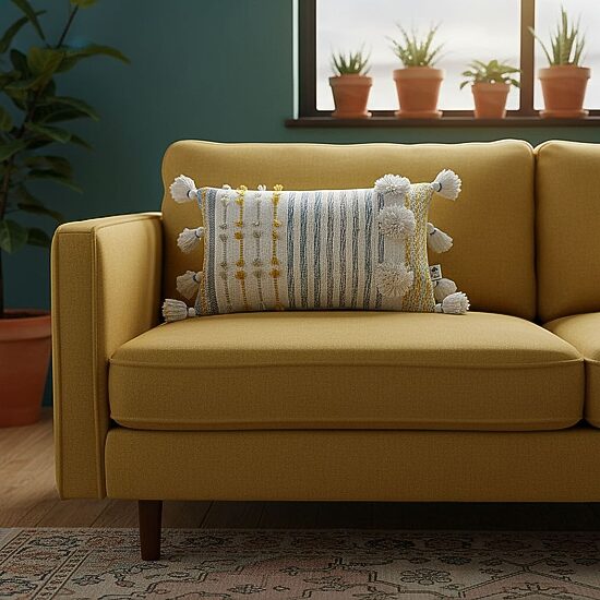 Vibhsa Large Poms Rectangular Throw Pillow