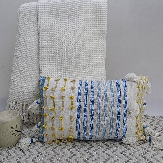 Vibhsa Large Poms Rectangular Throw Pillow