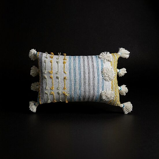 Vibhsa Large Poms Rectangular Throw Pillow
