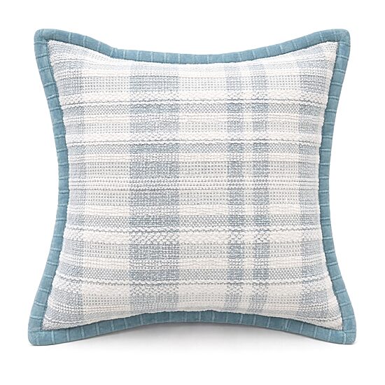 Vibhsa Soft Blue Flange Square Throw Pillow