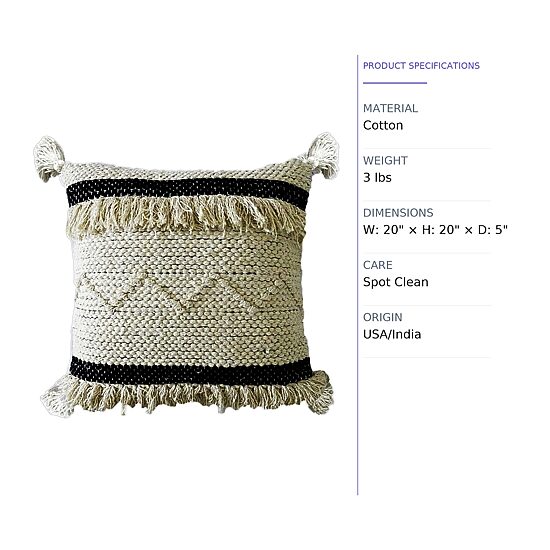 Vibhsa Stripes Square Throw Pillow