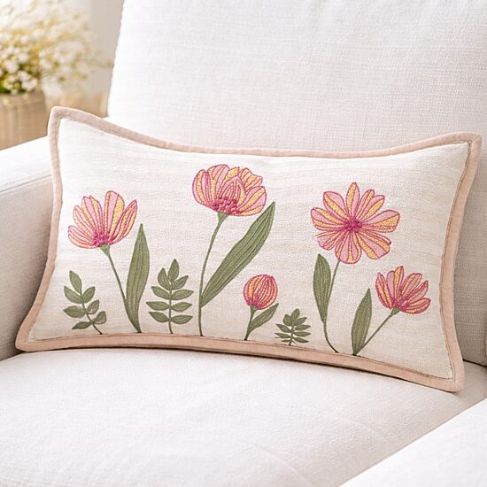 Vibhsa Poppy Garen Rectangular Throw Pillow