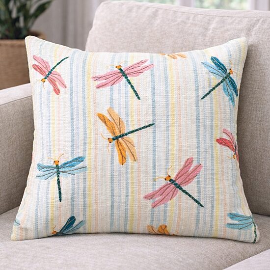 Vibhsa Dancing Dragonflies Square Throw Pillow