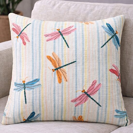 Vibhsa Dancing Dragonflies Square Throw Pillow