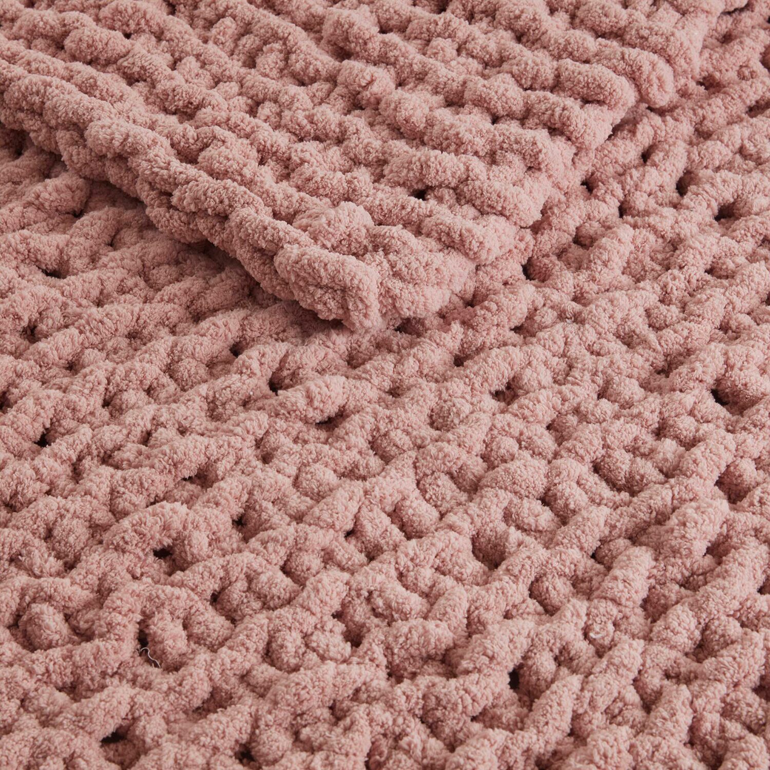 Madison Park Chenille Handmade Chunky Knit Lightweight Throw