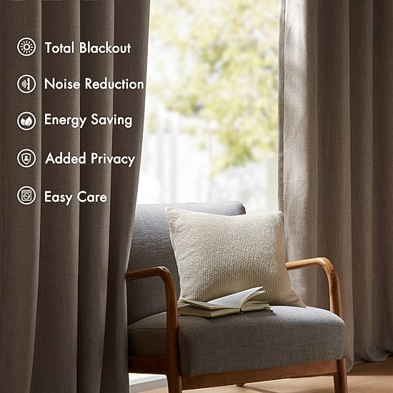 Madison Park Mira Grommet Top 100% Blackout Set of 2 Curtain Panel