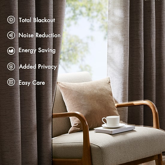 Madison Park Luna Grommet Top 100% Blackout Set of 2 Curtain Panel