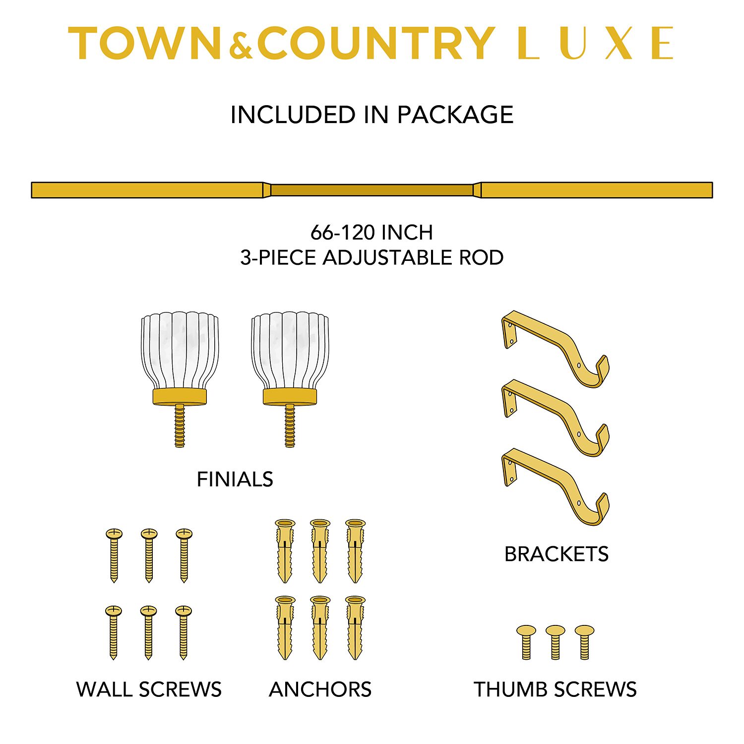 Town And Country Marbled Flute 1 Adjustable Curtain Rod