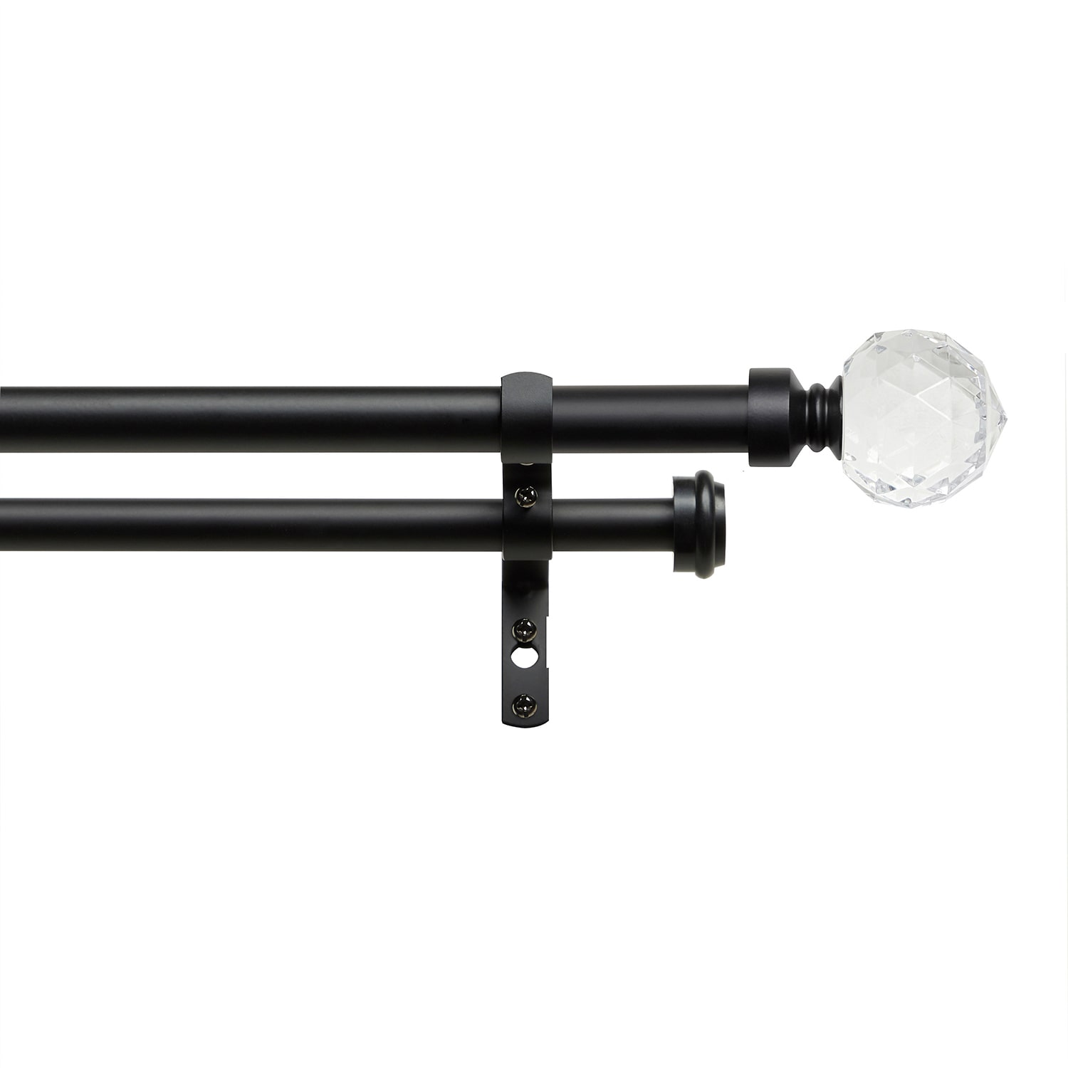 Exclusive Home Curtains Crystal Ball/Topper Double Curtain Rod