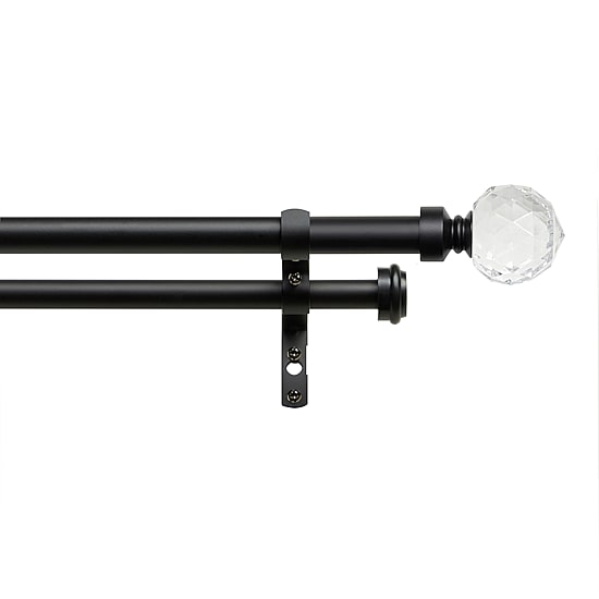 Exclusive Home Curtains Crystal Ball/Topper Double Curtain Rod