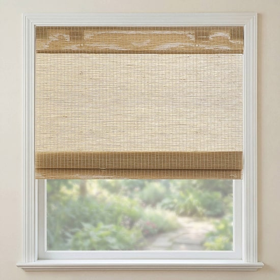 Madison Park Nordic No Drill Jute Blend Cordless Light-Filtering Roman Shade