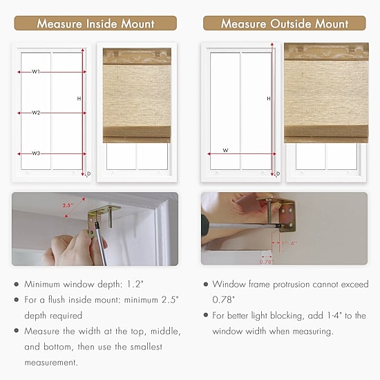 Madison Park Nordic No Drill Jute Blend Cordless Light-Filtering Roman Shade