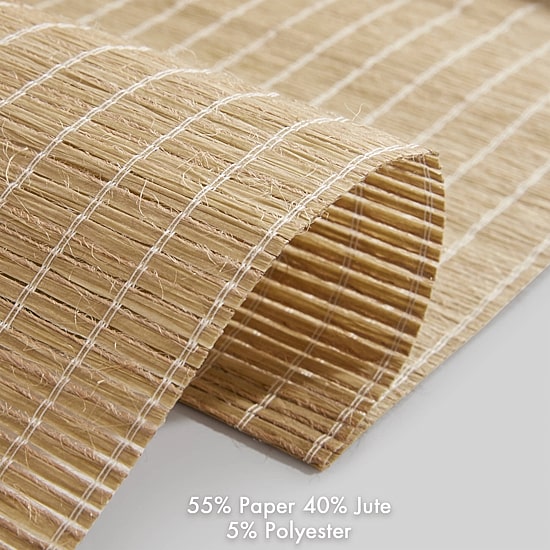 Madison Park Nordic No Drill Jute Blend Cordless Light-Filtering Roman Shade