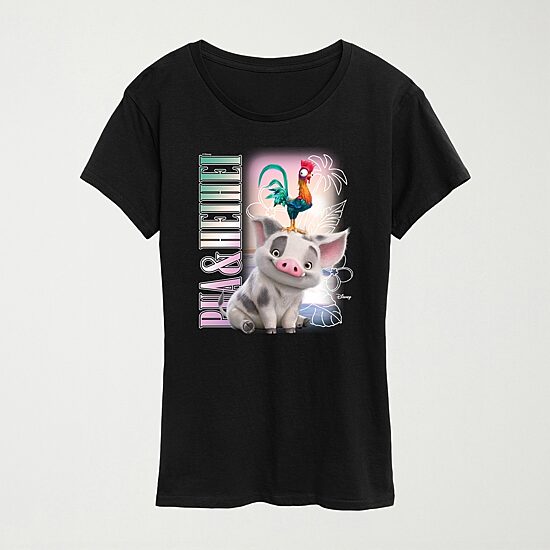 Womens Crew Neck Short Sleeve Regular Fit Moana Graphic T-Shirt