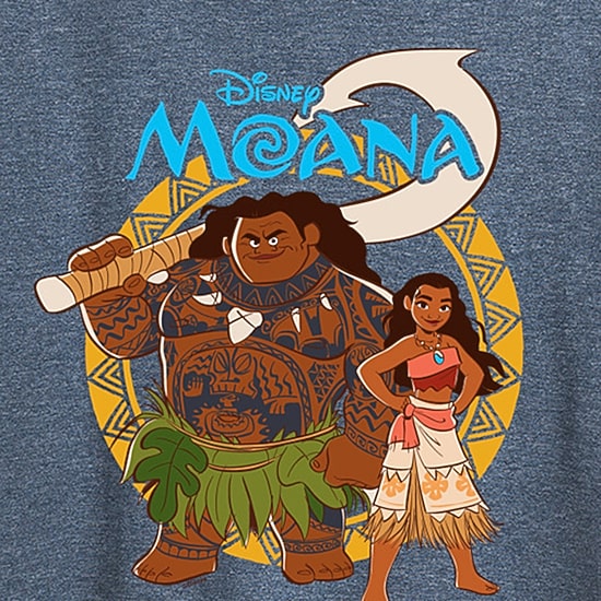 Womens Crew Neck Short Sleeve Regular Fit Moana Graphic T-Shirt