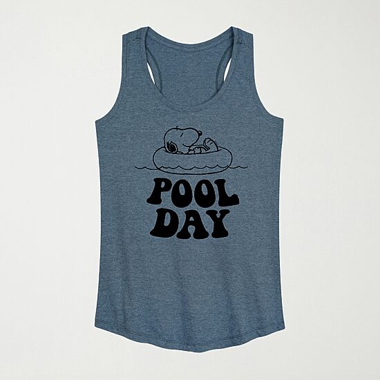 Womens Crew Neck Sleeveless Peanuts Snoopy Tank Top