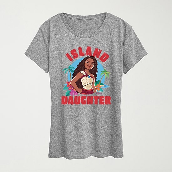 Womens Crew Neck Short Sleeve Regular Fit Moana Graphic T-Shirt