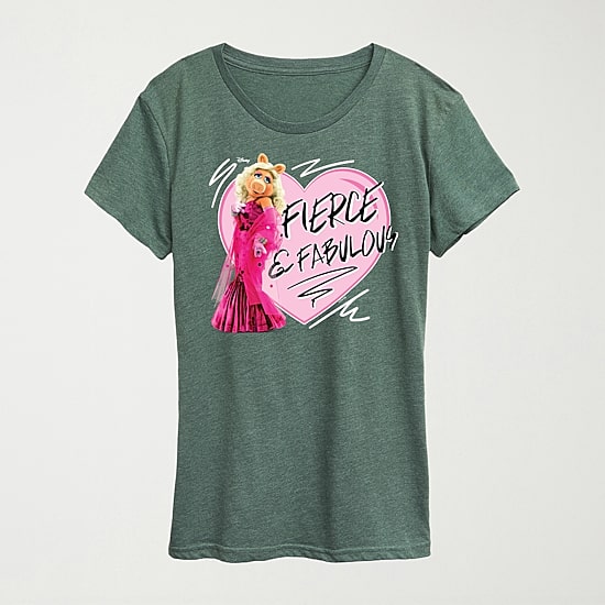 Womens Crew Neck Short Sleeve Regular Fit The Muppets Graphic T-Shirt