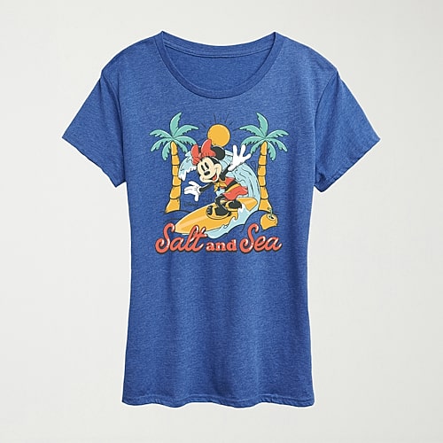 Womens Crew Neck Short Sleeve Regular Fit Minnie Mouse Graphic T-Shirt, Medium, Blue