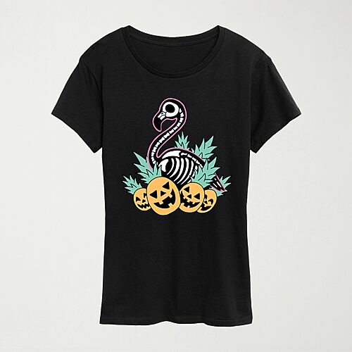 Womens Crew Neck Short Sleeve Regular Fit Graphic T-Shirt, Large, Black