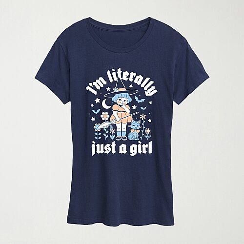 Womens Crew Neck Short Sleeve Regular Fit Graphic T-Shirt, Small, Blue