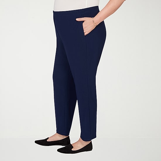 Alfred Dunner Classics Womens Mid Rise Soft Knit Pull-On Pant